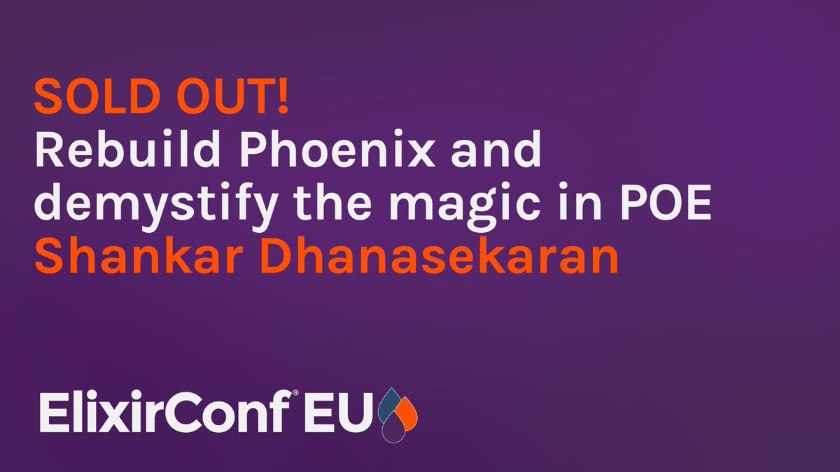 ElixirConfEU's tweet image. We have now sold out #Phoenix training with @shankardevy #Elixirlang training with Core Team members @whatyouhide @emjii and #Nerves training with @NervesProject Co-Author @mobileoverlord still available, register soon! ow.ly/1BZ530nQUP0