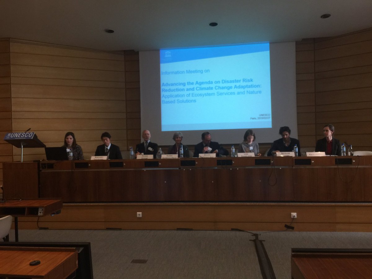 unescoEARTH's tweet photo. At this moment we are at the Information meeting on Advancing the agenda on Disaster Risk Reduction and Climate Change Adaptation: Application of ecosystem services and nature based solutions. @UNESCO @PEDRRnetwork @OPERANDUM_EU @UNEnvironment #SFDRR #SDGs https://t.co/ST7mIA0JBq