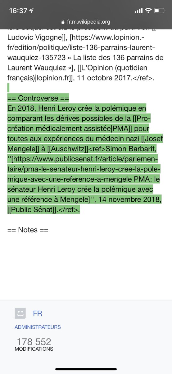 TixierRoger's tweet image. Aujourd'hui vous pouvez donc insulter #diffamer sans entrave notamment des hommes politiques comme le sénateur @hleroymandelieu changer son article sur WP il suffit d'avoir le statut d'#administrateur #wikipédia #intouchable avec l'#agrément de divers Ministères @EducationFrance