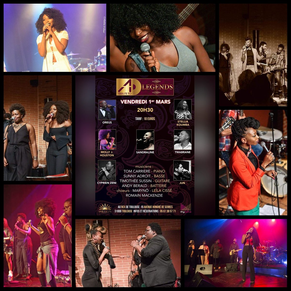 nougaytv's tweet photo. #RDV #Concert #atributetolegends #Ven01Mars @LeRexToulouse #lineevents #aTributeTo #Legends #Rex #Toulouse #LeRexDeToulouse avec #Sandraline #cyprienzeni #StelliaKoumba @TWABRANE #MollyjHouston #Jun @OREUSH https://t.co/uNqYzICVeo