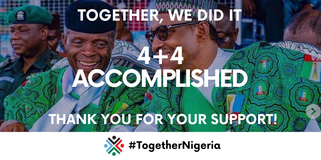 Together Nigeria (@togetherng) on Twitter photo President <a href="/MBuhari/">Muhammadu Buhari</a> has won 4 more years! THANK YOU for your support!!
#NextLevel is here!
#NigeriaDecides
🇳🇬🇳🇬🇳🇬 President <a href="/MBuhari/">Muhammadu Buhari</a> has won 4 more years! THANK YOU for your support!!
#NextLevel is here!
#NigeriaDecides
🇳🇬🇳🇬🇳🇬