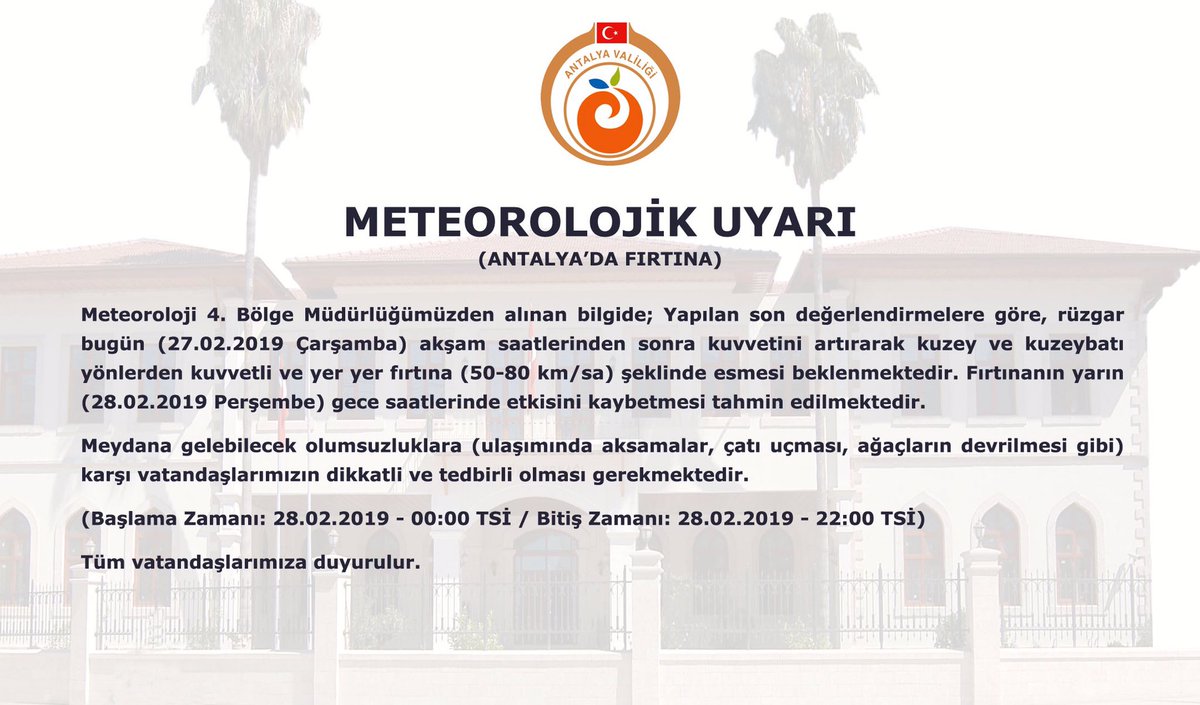 Meteorolojik Uyarı ⚠️
