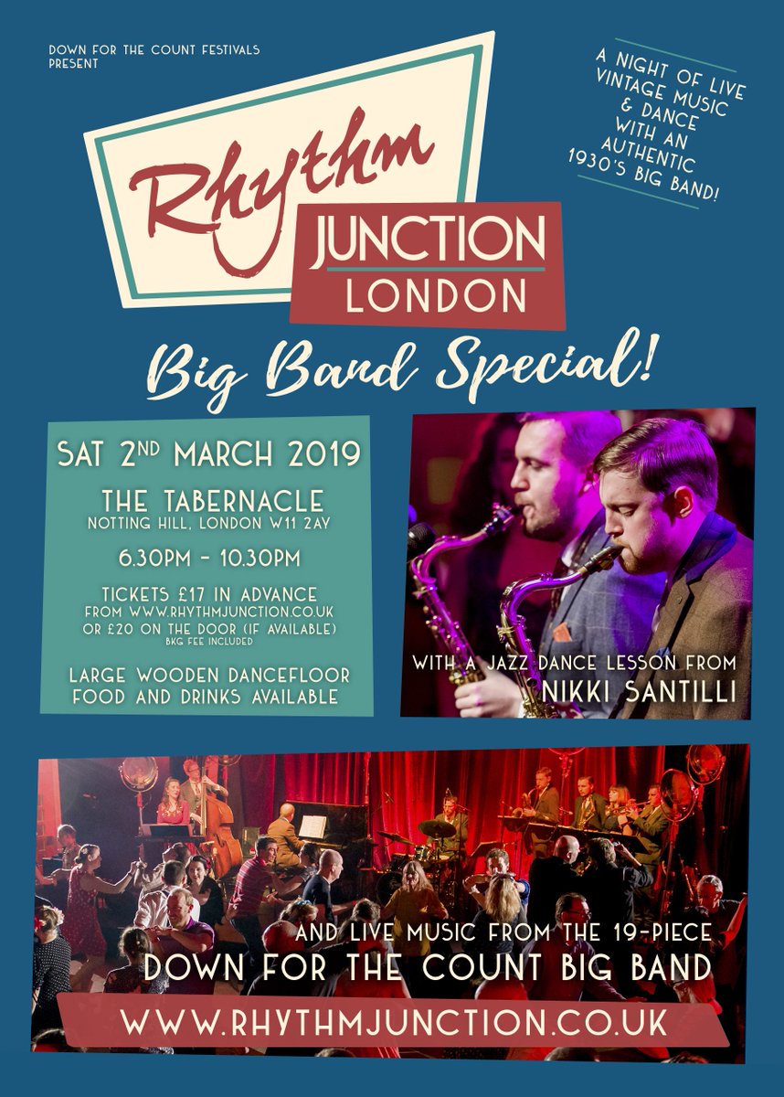 We can't wait for BIG BAND SPECIAL on Saturday - join our 19-piece big band at @TabernacleW11! Tickets from rhythmjunction.co.uk  @SwingDancersLdn @swingoutlondon @SwingPatrolLdn @_areyoudancing @VivOfHolloway @marcdarcysuits