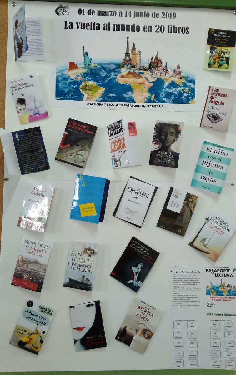 La vuelta al mundo  en 20 libros.

Concurso para el día del libro