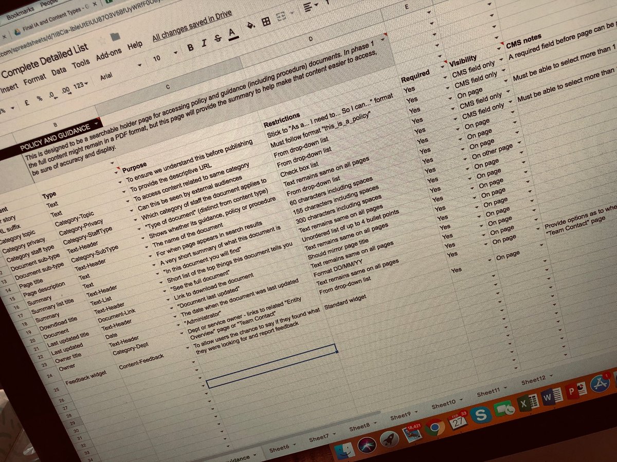 Today I’m mostly mapping out content types. Takes ages to do it properly but it’s one of my more enjoyable tasks as a content strategist. Feels like putting order to content chaos.