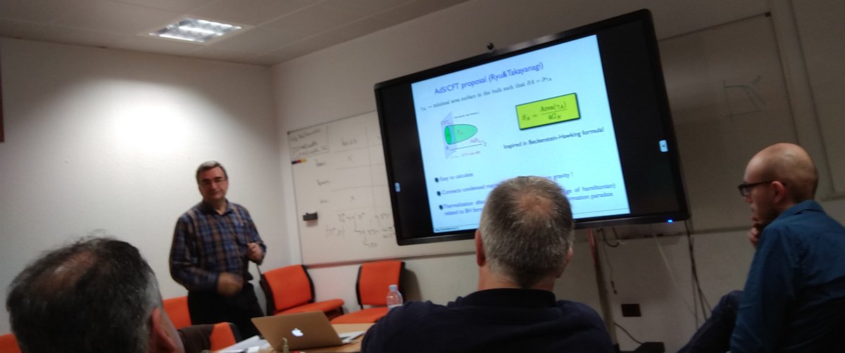 thermalization's tweet image. Alfonso Ramallo @UniversidadeUSC holds @IGFAE_HEP seminar on Information Flows in Holography #EntaglementEntropy #RenormalizationGroupFlow #AdSCFT
