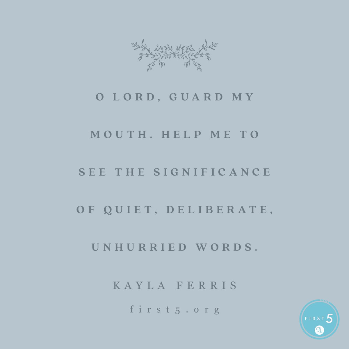 DeYoungTish's tweet photo. May my spoken words and unspoken thoughts be pleasing even to You, O Lord my Rock and my Redeemer. (Psalm 19:14)#First5 @First5App https://t.co/CpVbE92GBE