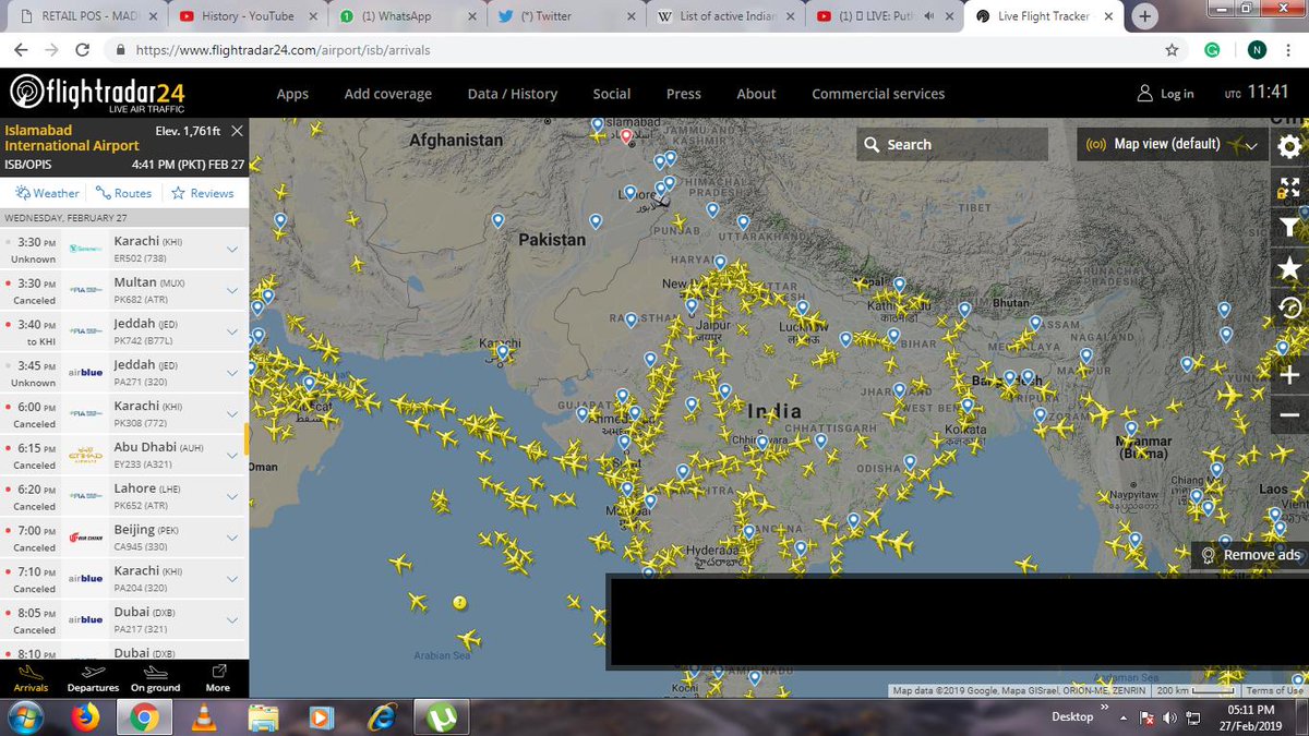 naveenkalaimani's tweet photo. All the flights to Karachi, Lahore, and Islamabad are cancelled... Pakistan is isolated by the international community...
#TerrorNationPak https://t.co/fZ4ic1WAHk