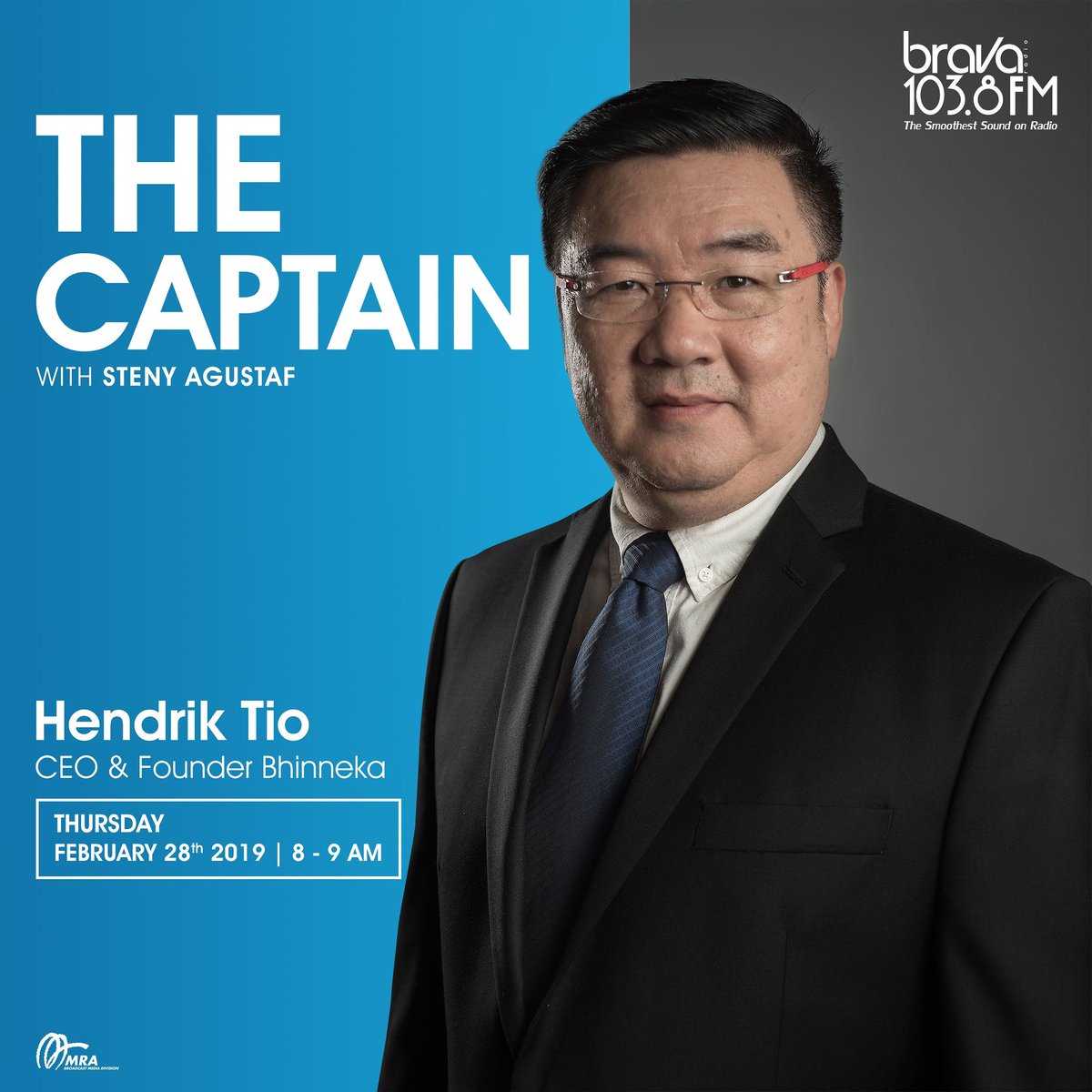 Bravaradio's tweet image. Brava listeners, jangan lewatkan The Captain bersama Hendrik Tio - CEO &amp;amp; Founder Bhinneka, besok jam 8-9 pagi, hanya di Good Day Jakarta.

#thecaptain
#gooddayjakarta

Tune in to:
📻 103.8 FM

Or stream it live via:
💻 bravaradio.com
📱 Brava Radio FM Mobile App