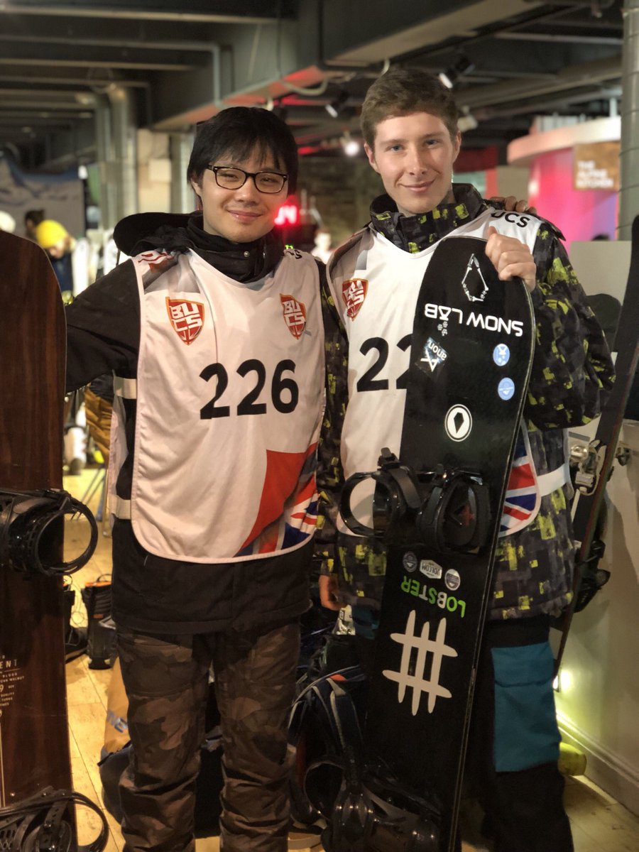 First two are up for the snowboard slalom at the BUCS South Dome Series! <a href="/TeamBrunel/">TeamBrunel</a> <a href="/BUCSsport/">BUCS</a> #bruski
