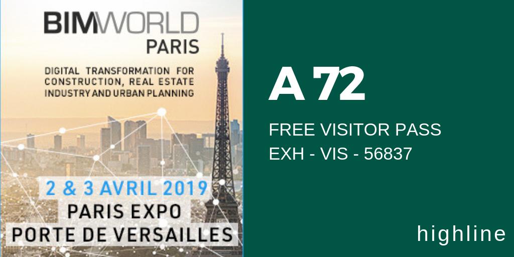 highline_fr's tweet photo. 🏗 @highline_paris sera au #BIMWorld 2019 ! Rendez-vous les 2 et 3 avril au stand A72 @bimworld
Code pour un Pass Visiteur Gratuit : EXH-VIS-56837 sur https://t.co/aFVHk7ZvR0
#BIM #construction #constructionnumerique #batiment #teamarchi https://t.co/HTBJEL4T9A