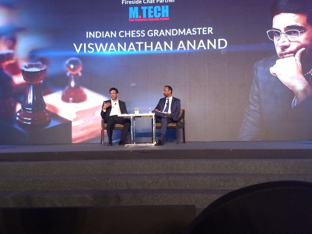 pritivandana's tweet photo. Learning the co-realtion between chess and #CyberSecurity with @vishy64theking at #CSSIN @PaloAltoNtwks https://t.co/VjkN7cLOVc