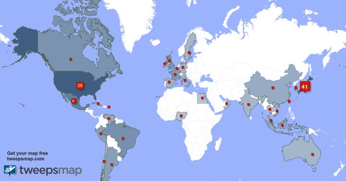 My followers live in Japan (42%), USA(29%)... Get your map: https://t.co/89rnwfYEie 
