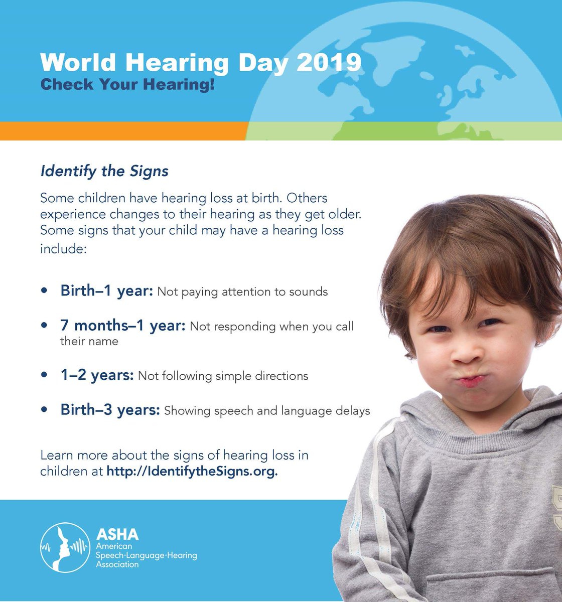 This Sunday is world hearing day. Here's a reminder to get your kiddo's hearing checked!