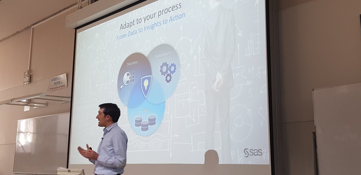 MichaelSchyns's tweet photo. Business analytics: From insights To action. F. Hennequin @SASbelux explains to our students @HECLiege how important is machine learning for companies.  Theory in action. https://t.co/jtT5tJspED