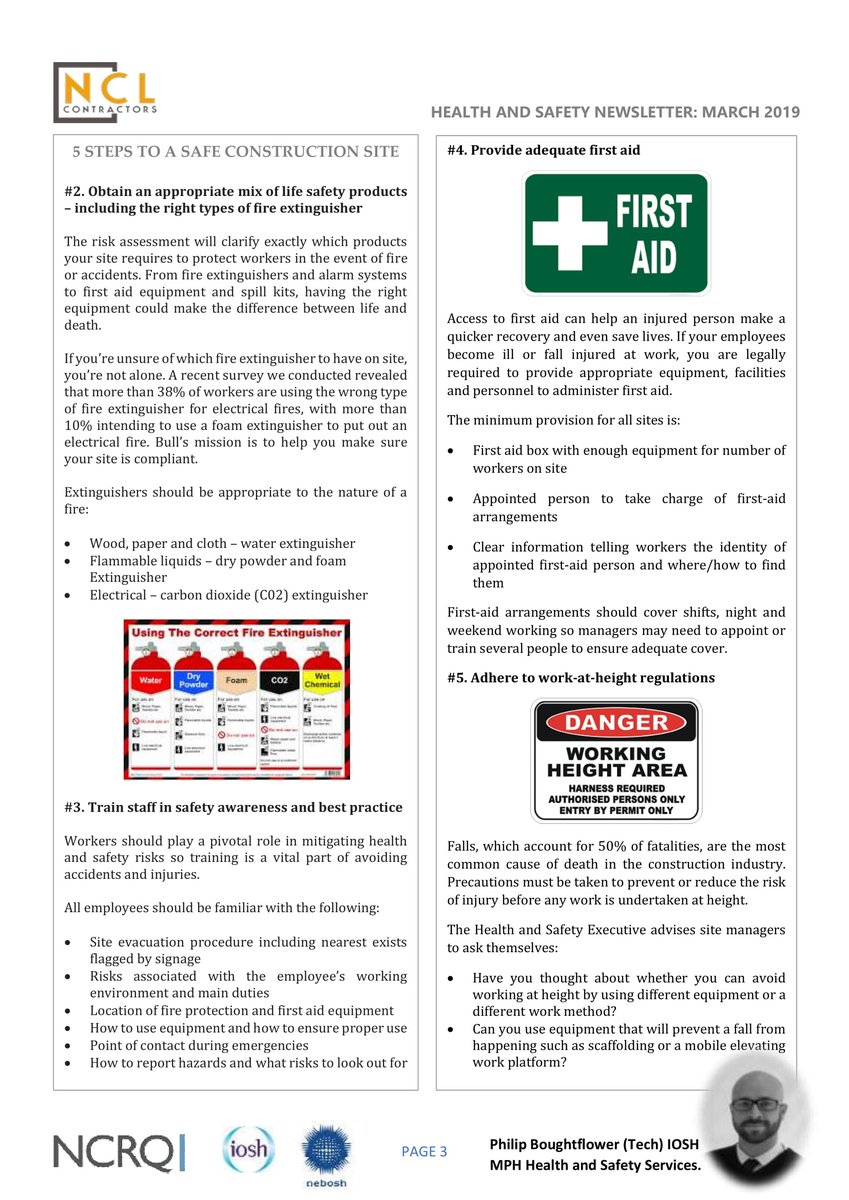 March 2019 health and safety newsletter. As always, a great read.