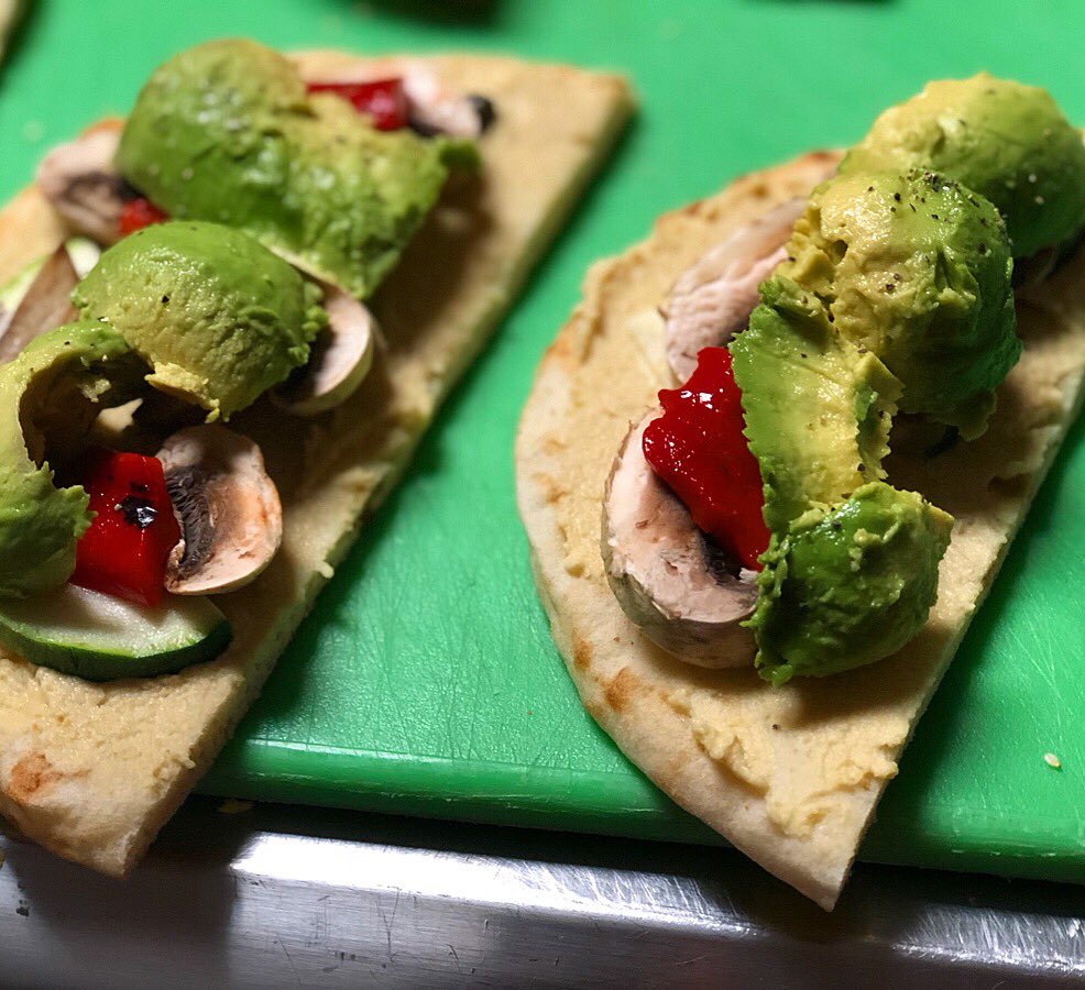 AmadeusCaffe's tweet photo. Our newest lunch panini! This panini is 100% Vegan🌱 Ingredients include classic hummus, avocado, roasted red peppers, mushrooms, zucchini, capers, &amp; organic greens. They go fast! Stop in and try one today! #vegan #veganindianapa #veganpanini #yummyvegan #veganfood https://t.co/ULrKzbX71r