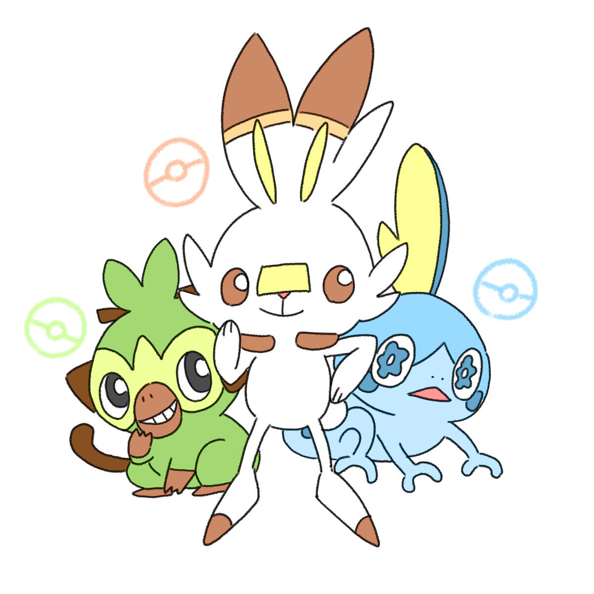 ドグ山 グラたん 早速新御三家描いちゃう ヒバニーは火花 バニー メッソンはメソメソしたカメレオン サルノリのノリってなんやねん ポケモン剣盾