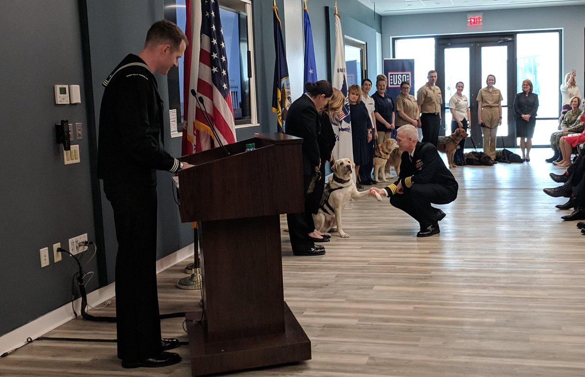 Julio_Rosas11's tweet photo. Non-Cohen news: Sully H.W. Bush getting "sworn in" at Walter Reed National Military Center. He's joining other dogs to help wounded service members. https://t.co/505xpOudAq