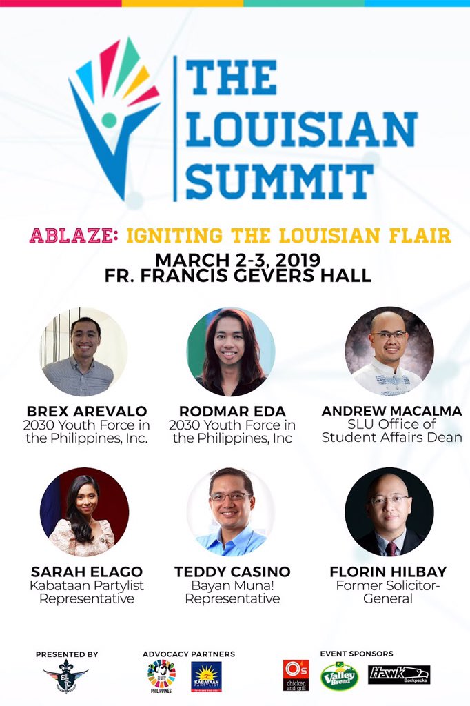 [2ND LOUISIAN SUMMIT]

The time has come for you to meet our speakers!

Witness their greatness at the 2nd Louisian Summit. Register at bit.ly/LS2019Reg, and have a chance to win #Hawkbags and be #AheadOfThePack!

#LS2019 #AblazeSLU