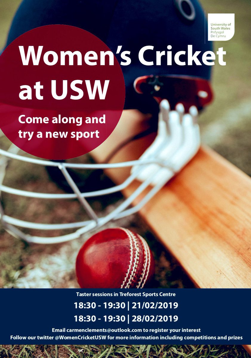 USW Women's Cricket (@womencricketusw) on Twitter photo Join us for our second session of the term tomorrow in Treforest Sports Hall! Same start time as last week of 18:30. Come and join <a href="/tsmakin/">tsmakin</a>, <a href="/GregoryTamsyn/">Tamsyn Gregory</a> & <a href="/carmencclements/">Carmen Clements</a> for another fun filled cricket session! #UpTheOtters #UpTheSows #SowIsAFemaleOtter Join us for our second session of the term tomorrow in Treforest Sports Hall! Same start time as last week of 18:30. Come and join <a href="/tsmakin/">tsmakin</a>, <a href="/GregoryTamsyn/">Tamsyn Gregory</a> & <a href="/carmencclements/">Carmen Clements</a> for another fun filled cricket session! #UpTheOtters #UpTheSows #SowIsAFemaleOtter