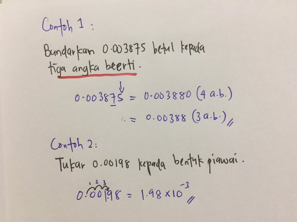 matheorlab's tweet photo. Matematik | Mathematics | Bentuk Piawai | Standard Form | Number Base πͺπ»Contoh Soalan Bentuk Piawai.
Do study and Goodluck for your test!! π #spm #math #mathematics #matematik #matmod #matematikmoden #matheorlab #fighting #exam #test #notaspm #bentuk piawai #standardform https://t.co/kj6F3uvDIY