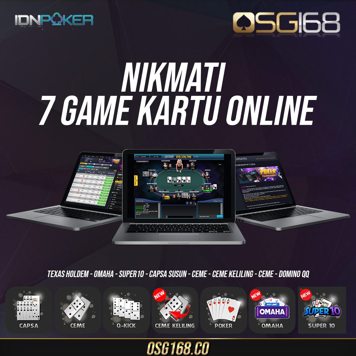 Osg168IDN's tweet photo. Server resmi #IDNPOKER telah berpartisipasi kepada agen @Osg168IDN perihal gaming online terbesar dan terpercaya.. Murni #playervsplayer dan dapatkan bonus menarik disini !! #gamig #infogaming #osg168
#TexasPoker
#Cemeonline
#CapsaSusun
#Omaha
#Super10
#Domino
#CemeKeliling https://t.co/olzZ2a4Ym3