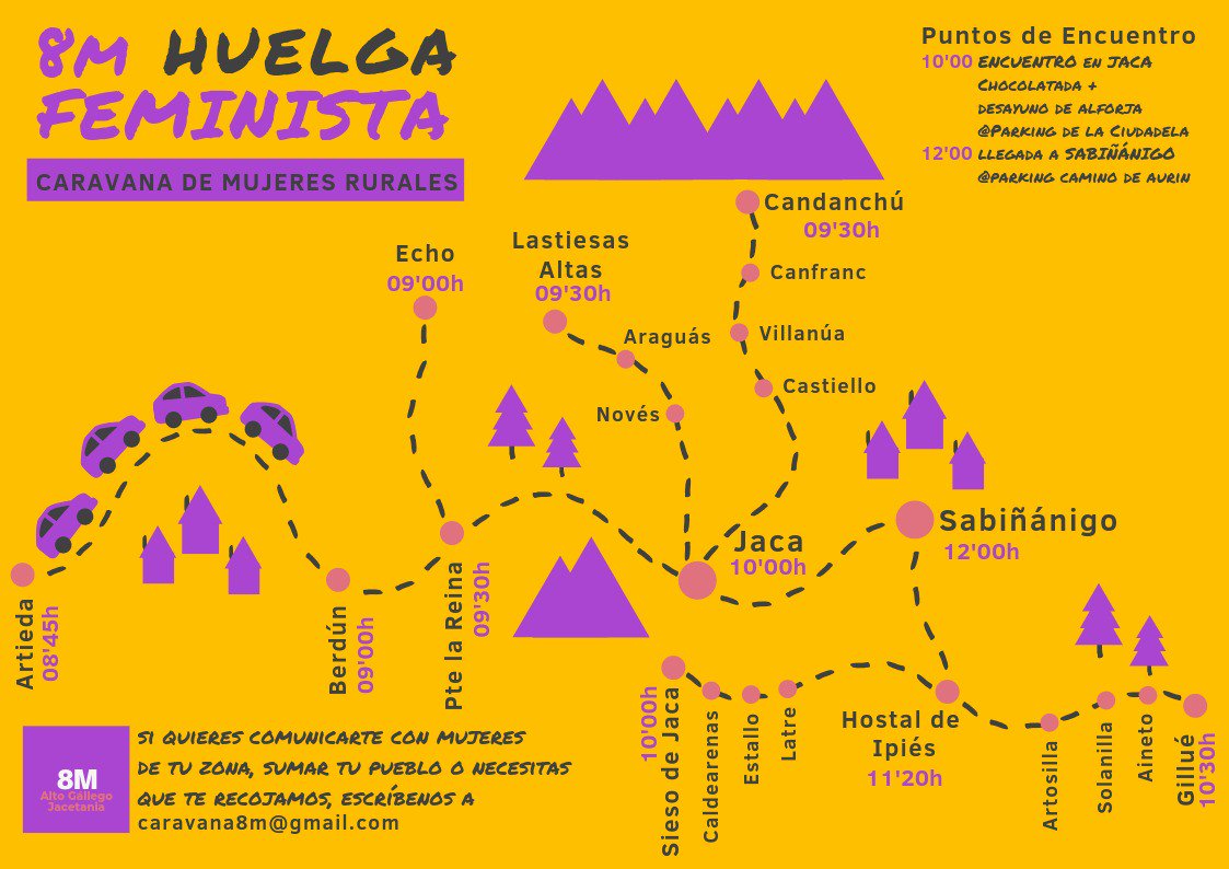 ⚡Mujeres rurales⚡ organizadas en el Alto Gállego y Jacetania #Huesca

📍Desde las 8:45h
📆El #8M2019

Toda la información aquí👇

#AragónFeminista
#HaciaLaHuelgaFeminista