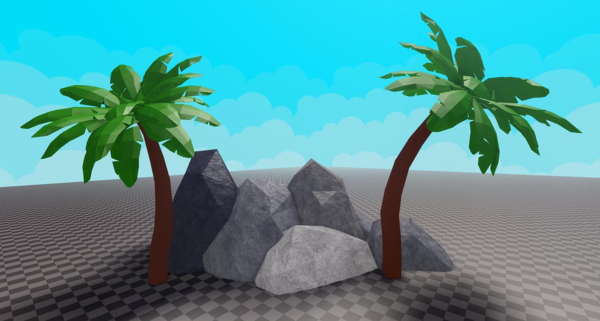 Nathan On Twitter Begun Learning How To 3d Model Made Some Rocks And Palm Trees For An Up N Coming Game Roblox Robloxdev - palm tree roblox