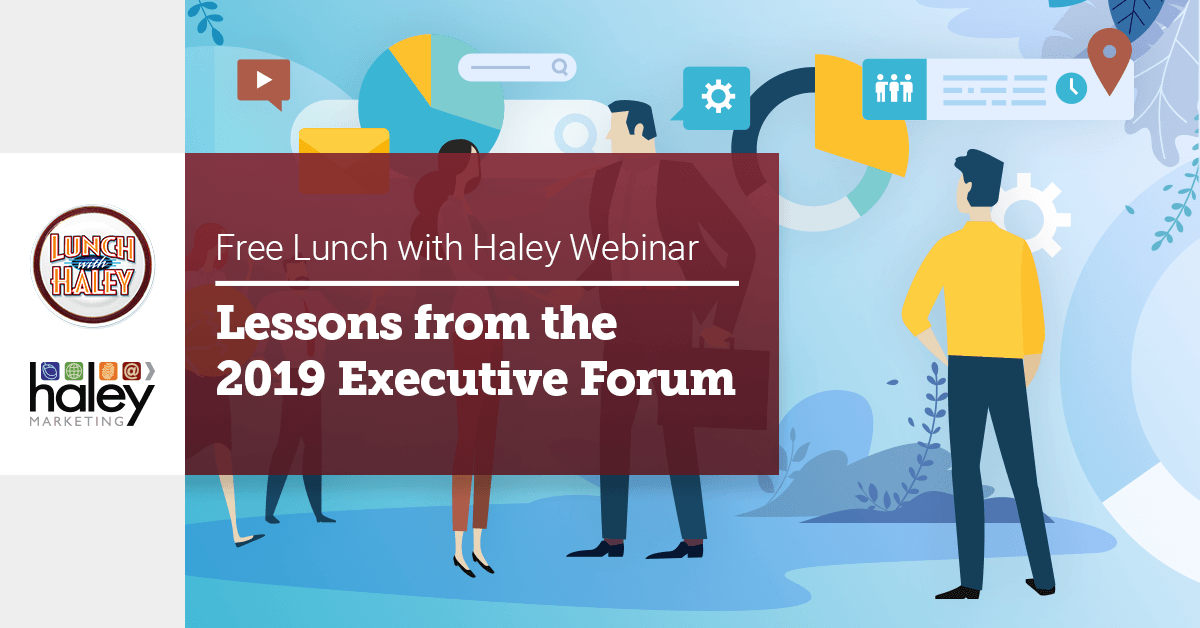 haleymarketing's tweet photo. We're ready to get the day started at #ExecForum!
If you can't make it to this morning's keynote by @byronreese, register for our #ExecForum2019 recap #Webinar set for March 7 at 2pm EST: https://t.co/cQsww5WNrX https://t.co/RFxESw7S5c