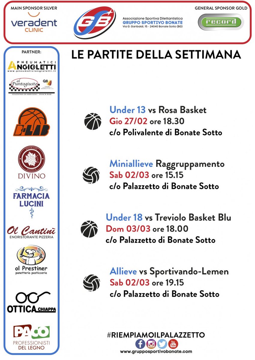 gsb_bonatesotto's tweet photo. Le partite della settimana!

Forza GSB 🔴🔵

#GSB #GruppoSportivoBonate #GSBproud #GSBfamily #rossoblu #bonatesotto #GSBbasket #GSBvolley https://t.co/IQrJChHX7n