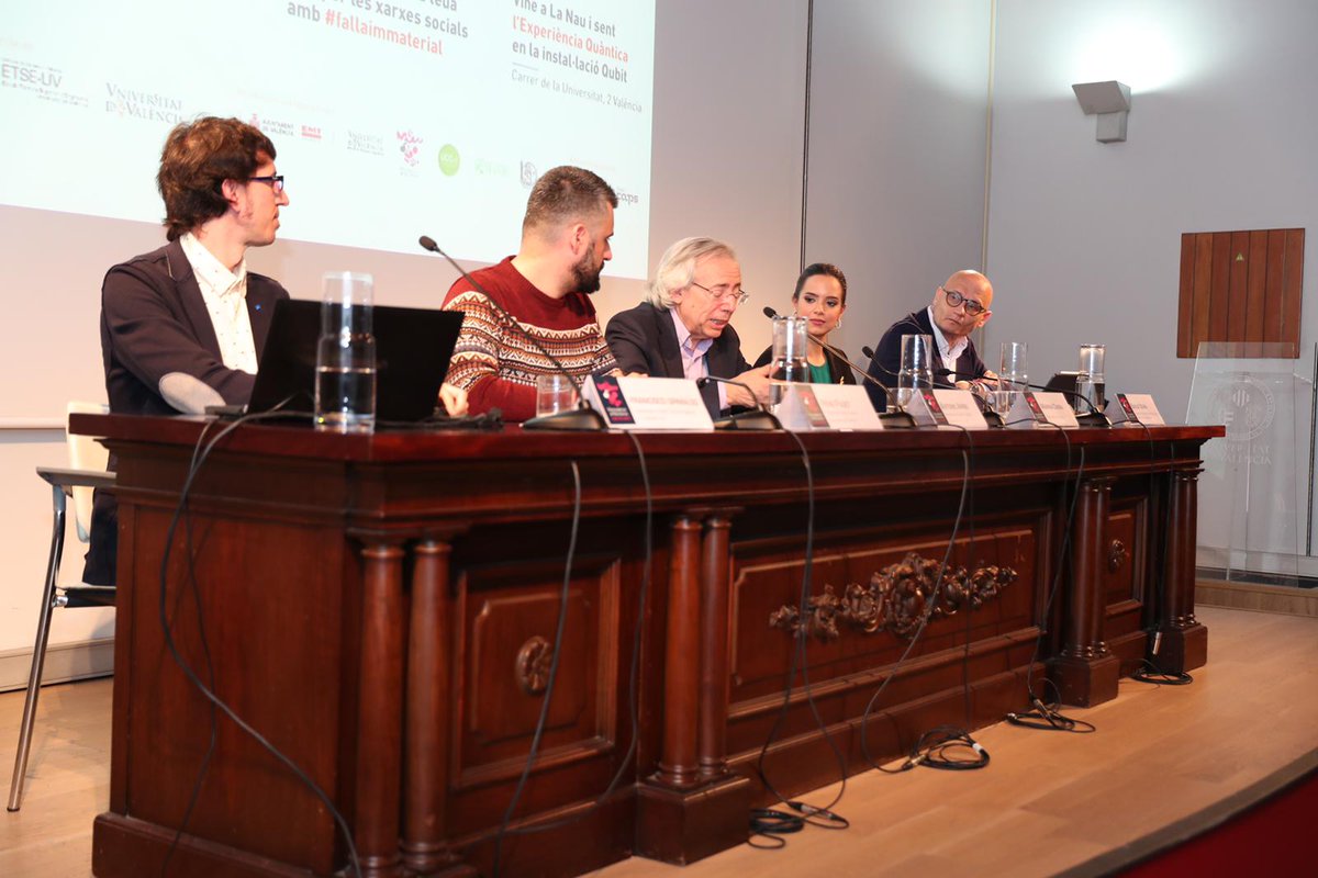 JCF_Valencia's tweet photo. Este matí s'ha presentat a @LaNauuv la #FallaImmaterial. Enguany #QuantumFalles! Un projecte de @ETSEUV.
▶Computació quàntica, entrellaçament i superposició. https://t.co/Cs6SUJ57tB