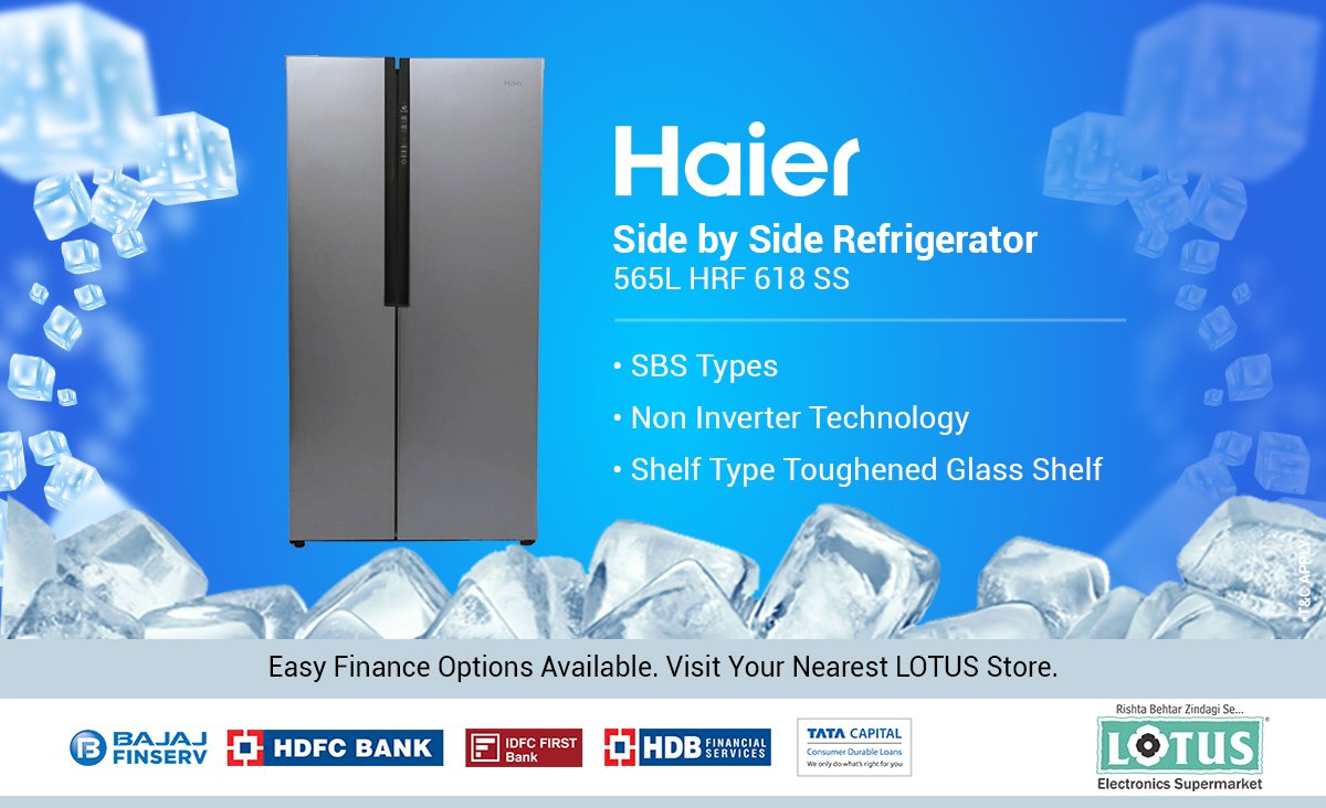 LotusElec's tweet image. #Haier side by side #refrigerator to keep your Food fresh, healthy, and delicious all the time. Its slim and elegant design gives your kitchen a new look while its interiors ensure ease of use.
Visit nearest Lotus store today.
#SidebySideRefrigerator #ThinkElectronics #ThinkLotus