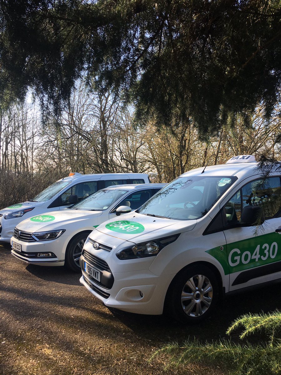 Ready for action. Three GO430 cars gleaming in the late winter sunshine #taxi #stratforduponavon #shakespeare