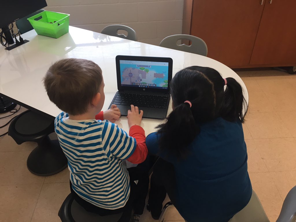 room17Day's tweet photo. Playing Prodigy with a partner makes answering word problems fun! #HappyTeacher #EngagedStudents #MathIsFUN @KESElementary https://t.co/0qt4PMBLCx