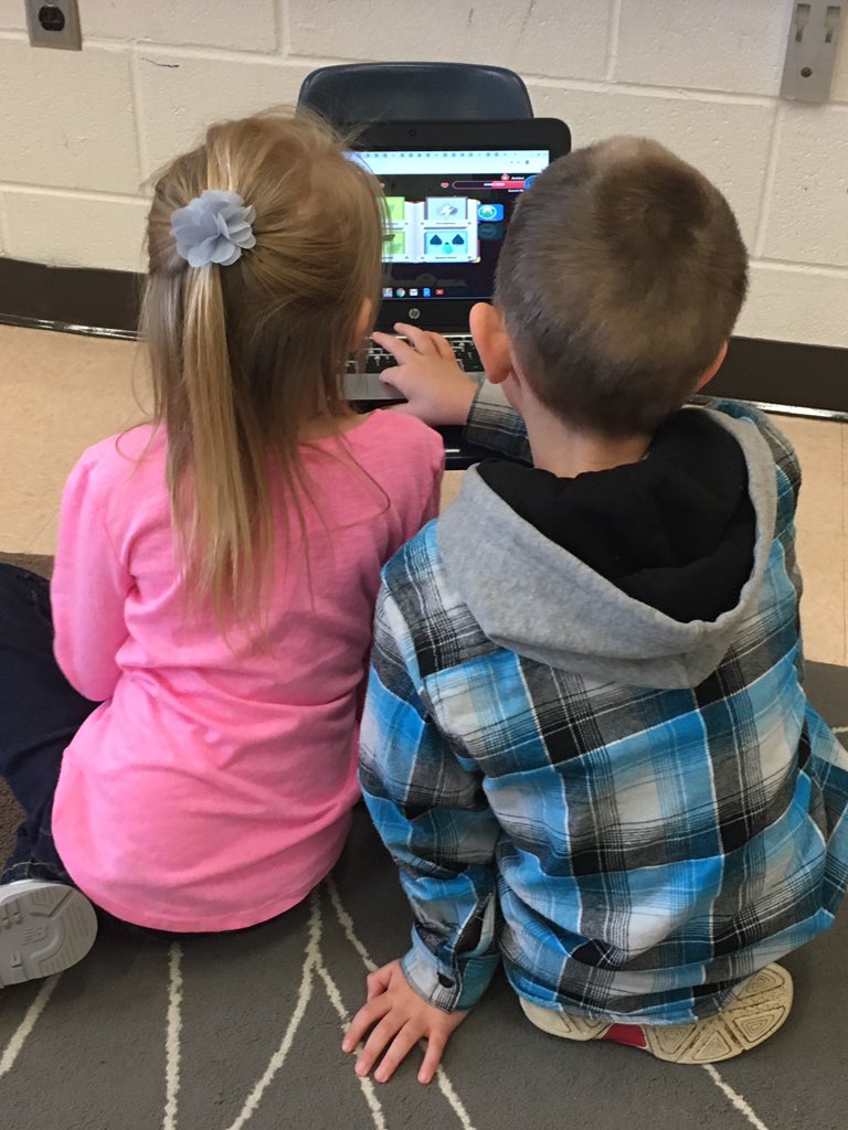 room17Day's tweet photo. Playing Prodigy with a partner makes answering word problems fun! #HappyTeacher #EngagedStudents #MathIsFUN @KESElementary https://t.co/0qt4PMBLCx