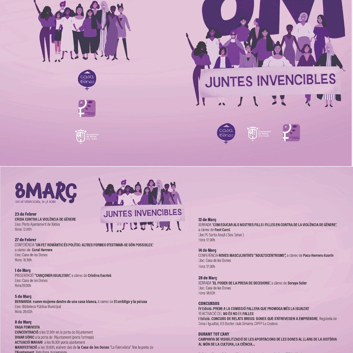 Programació al voltant del 8M Xàtiva 
# Consell de les Dones
# Casa de les Dones