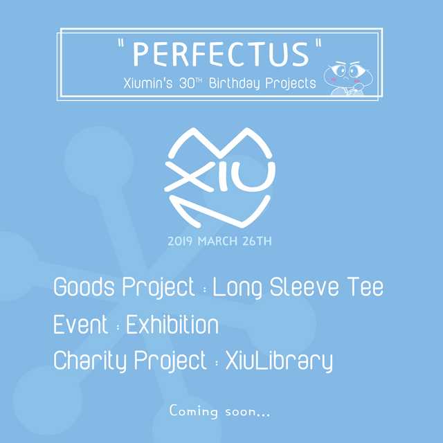 EXOXIUMINVN's tweet photo. #Xiumin30thBirthday #Perfectus

🎁 Goods: Long Sleeve Tee

🎨 Event: "Perfectus" Exhibition

All profit from Goods and Event PJ will be donated under EXO Xiumin's name.

❤ Charity donation

🔜🔜🔜

ChubbyMin_VN https://t.co/D2RtbtaTt6 https://t.co/r3Hg0xOMtD