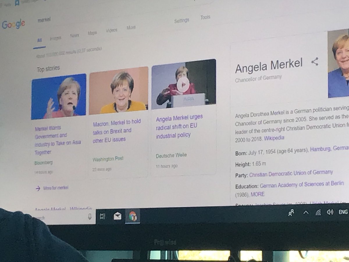 Today I; G5a we learned a bit about Angela Merkel!
