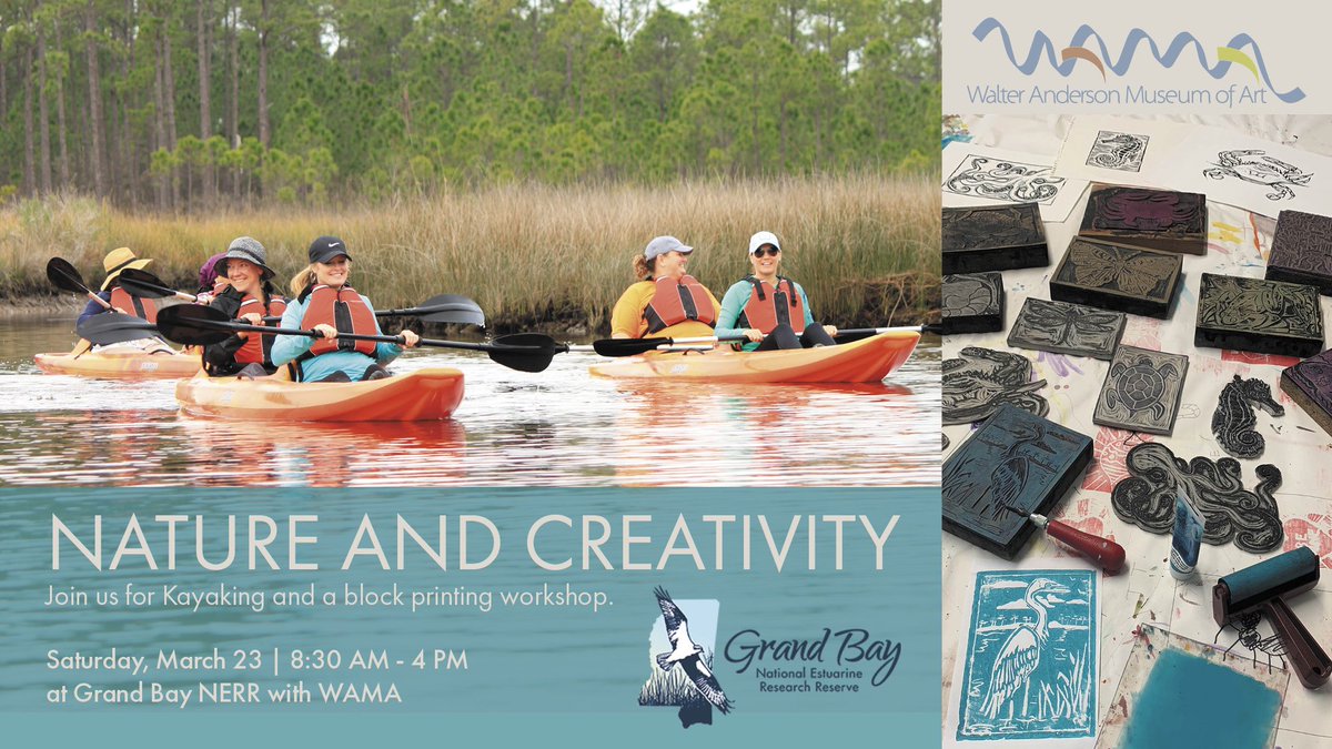 We're excited to partner with <a href="/WAMA_tweets/">Walter Anderson Museum of Art</a> for a joint "nature and creativity" block printing workshop! Space is limited so register with the link here: 
walterandersonmuseum.org/events-1/natur…