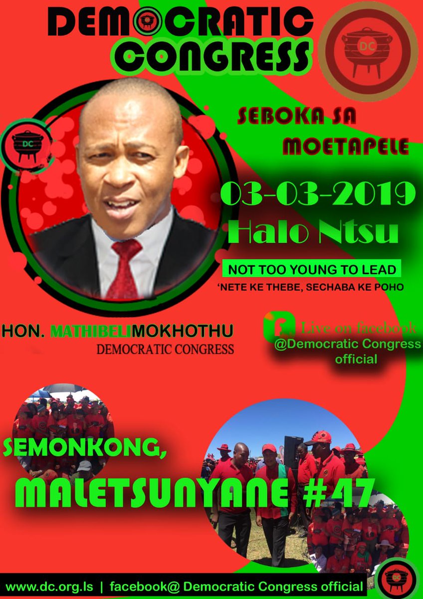 Maletsunyaneeeeeeee............hae hole DC hae holeeeee......I can't wait to se DC Leaders' rally on the 03-03-19