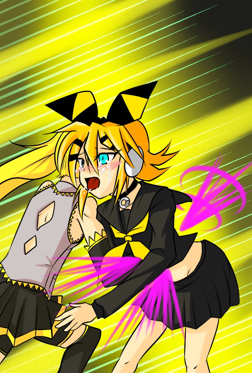 リクエスト① #鏡音リン #亜北ネル #腹パン #リョナ #リクエスト絵