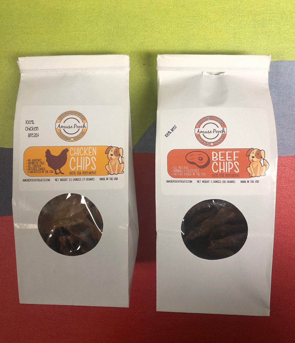 PetAgeMag's tweet photo. This coming #FreebieFriday, you'll have a chance to #win two bags of @AmusePooch #treats for #dogs. One bag is chicken chips, while the other is beef chips. Make sure you're following us on Instagram (@petagemag) and check back later this week to enter. #giveaway #prize https://t.co/iuJMvOuPbb