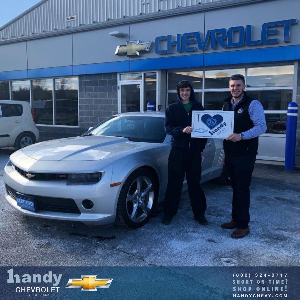 HandyChevrolet's tweet photo. Congrats Shawn on the purchase of your sweet new Camaro from Brendon. It was a please to work with you and I hope you enjoy your new ride.#HandyChevrolet #Shortontimeshoponline https://t.co/jrjgqag7us