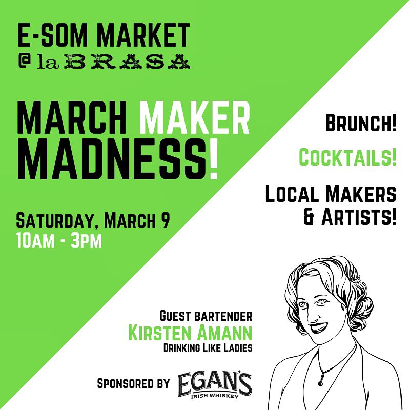 Our March Maker Madness #ESomMarket is happening on Saturday, 3/9! @kirstenamann will be on the bar serving up the <a href="/eganswhiskey/">Egan's Irish Whiskey</a> cocktails for you to sip on while you shop. Check out our lineup of makers and vendors then come #eatbrunchbuystuff!
facebook.com/events/8977940…