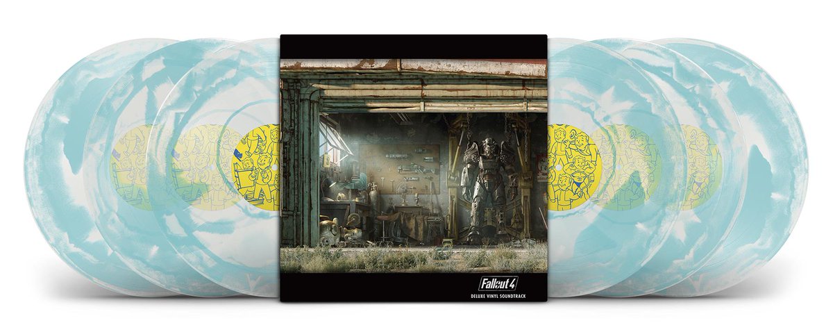 Tomorrow at 1PM EST, Pre-orders for #Fallout4  six LP box set go live @ spacelab9.com #NukaColaQuantum variant (ltd. to 300) & #NukaCherry variants (ltd. to 200)