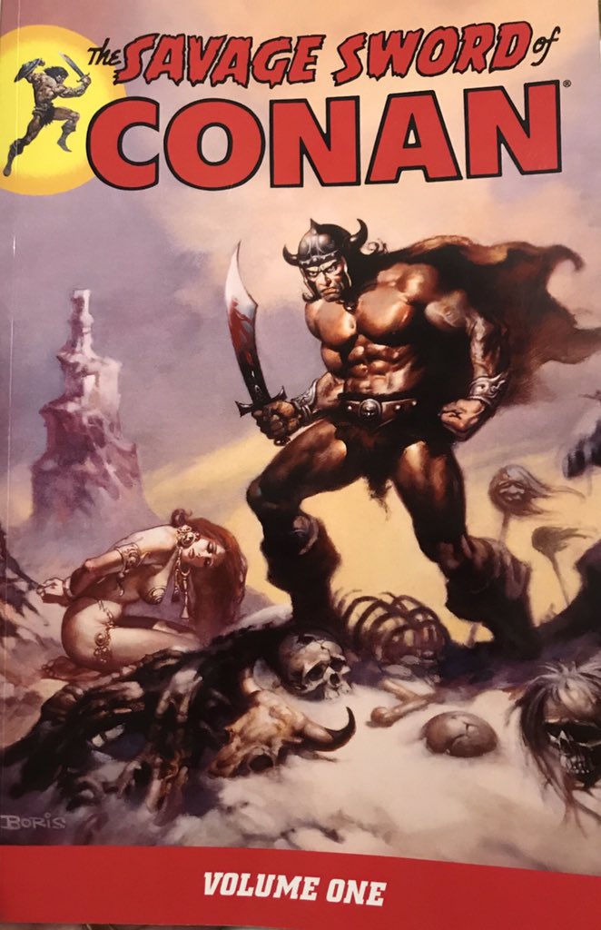 ManFirestorm's tweet photo. Tim Conrad Conan, from Savage Sword of Conan Omnibus vol 1 , original cover by Frank Brunner and Bob Larkin, volume cover by Boris #TimConrad #SavageSwordofConan #Conan https://t.co/LdN46sFluN