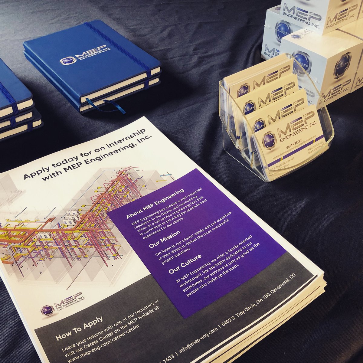 MEPEngineering's tweet photo. Hey @CUBoulder AE students! Come see us at the Engineering Career Fair in the Idea Forge and learn about our upcoming summer internships. We canβt wait to meet you!
#CUBoulder #MEP4life #CareerFair https://t.co/6VxqlU8Kbg