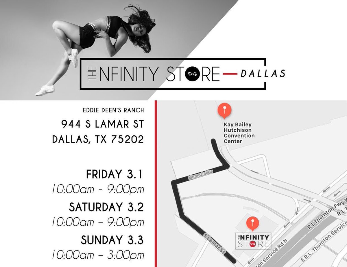 Nfinity's tweet photo. DALLAS!! Are you ready for us?! #ncadallas #nfinitypopup โจ https://t.co/QLZjHiJGtp
