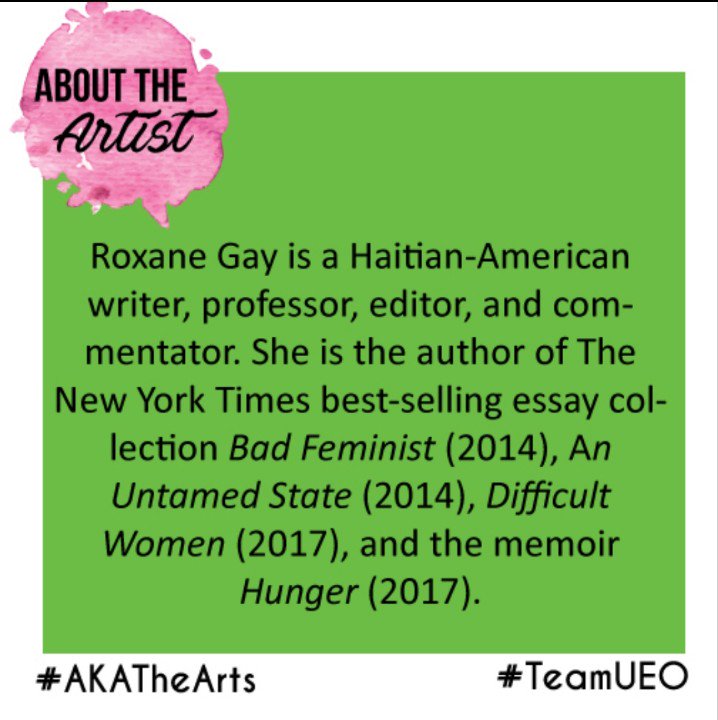 AKA_UEO's tweet photo. Today's Black History fact is about Roxane Gay.
Did you know she had a comic book series? She wrote Marvel's "Black Panther: World of Wakanda" with Yona Harvey - a spinoff of Ta-nehisi Coates' book "Black Panther."
#BlackHistoryMonth #AKA1908 #TeamUEO #Excellence https://t.co/yMyJNMylR4